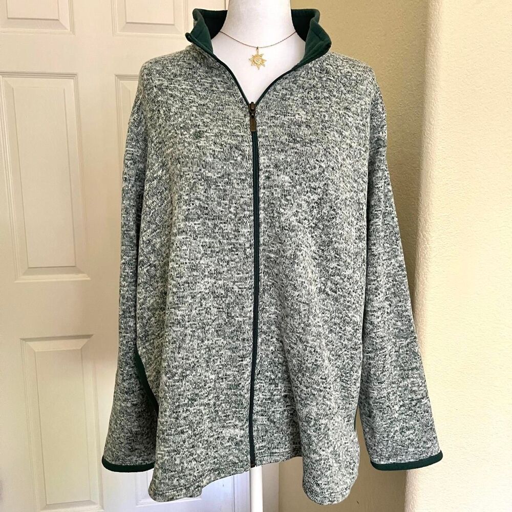 Stan Herman Heather green fleece full zip gorpcore jacket - size XL